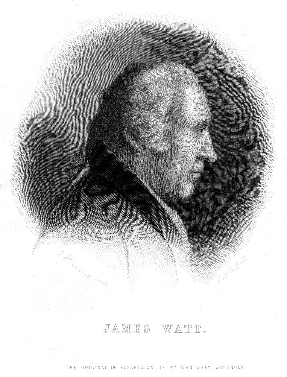 James Watt, skotsk ingeniør, 1800-tallet af Robert G. Bell