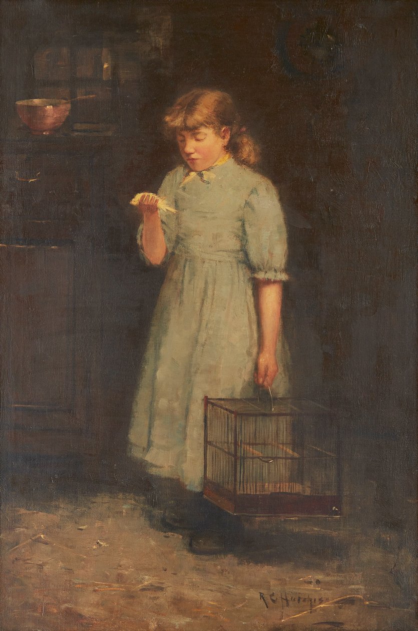 The Dead Canary (olie på lærred) af Robert Gemmell Hutchison