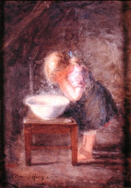 The Morning Wash, ca. 1900 (akvarel på papir) af Robert Gemmell Hutchison