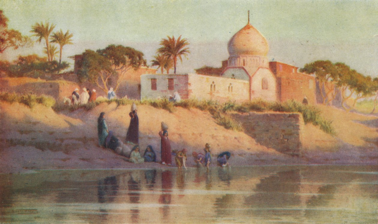 Landsbyen Shinbab ved Nedre Nil, c1880, 1904 af Robert George Talbot Kelly