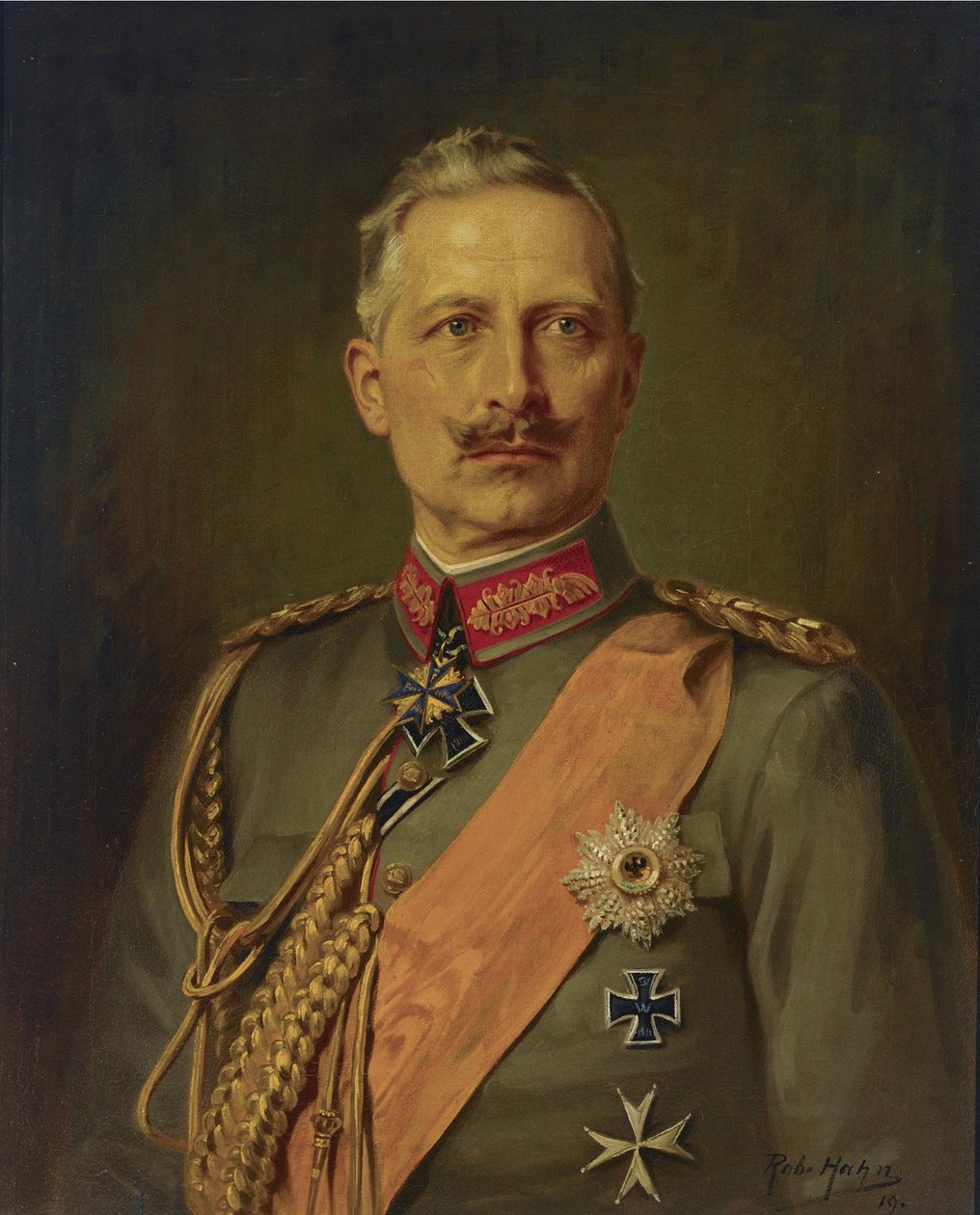 Portræt af den tyske kejser Wilhelm II 1859-1941, konge af Preussen, 1911 af Robert Hahn
