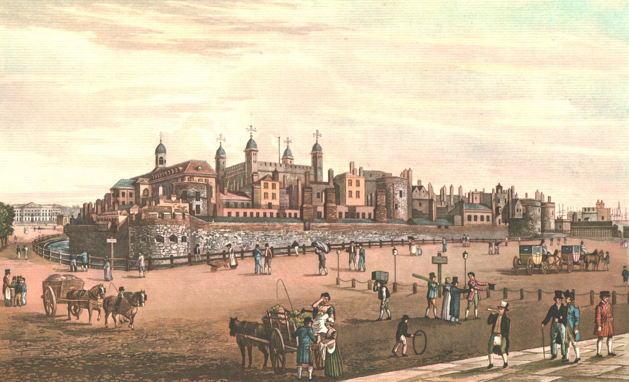 Tower of London, c1821. af Robert Havell