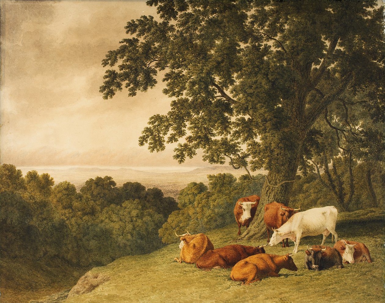 Landskab med kvæg, 1819 af Robert Hills