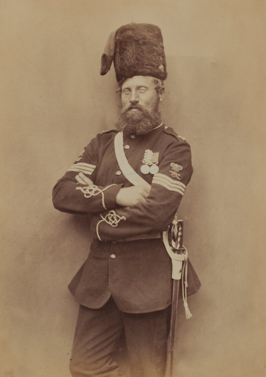 Sergent Glasgow, Royal Artillery, 1856 (sepiafoto) af Robert Howlett