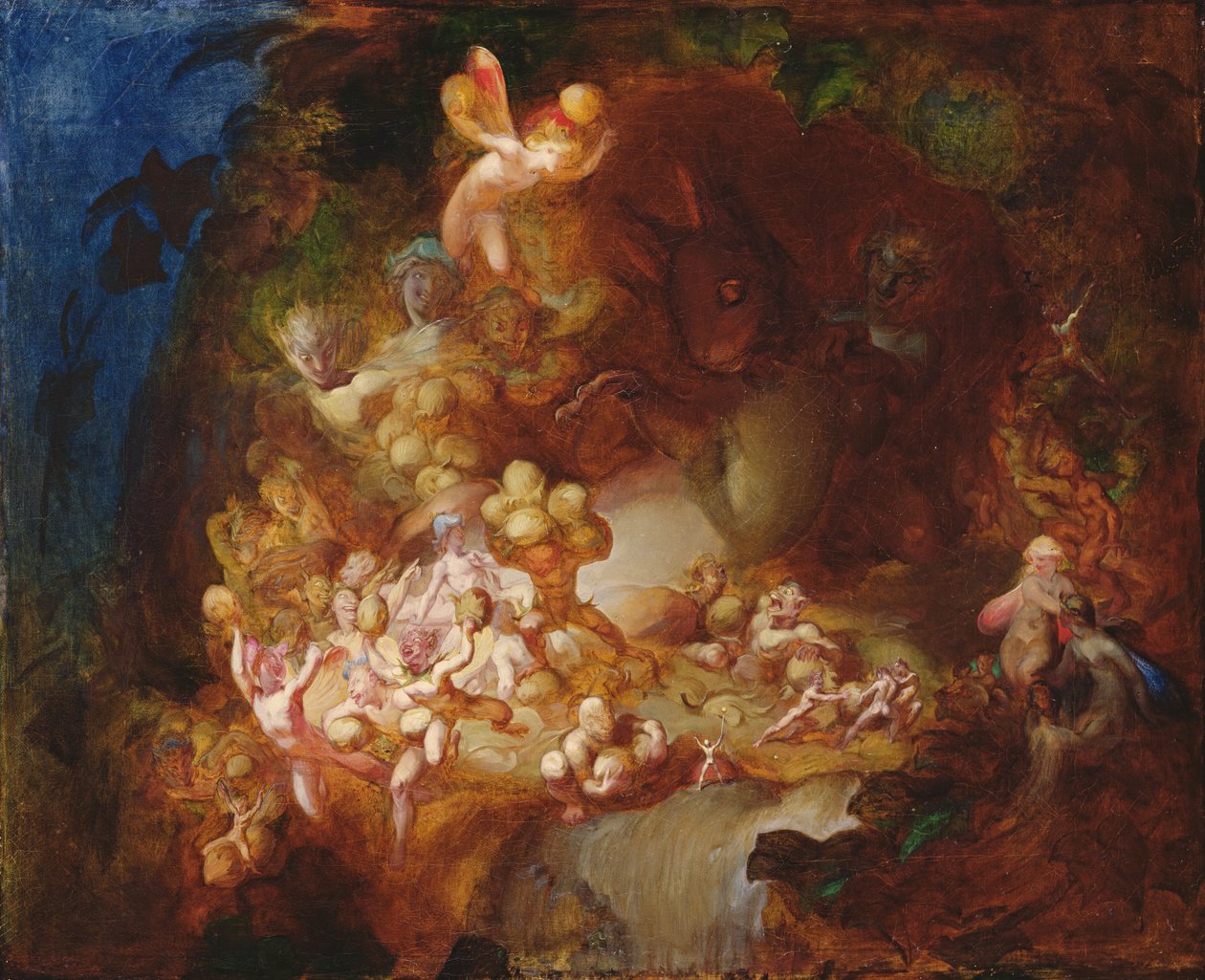 Titianas alver, der røver egernedens rede, 1854 af Robert Huskisson