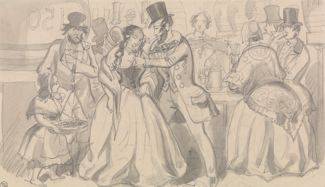 Offentlig forfriskning i lavsamfundet af Robert Isaac Cruikshank