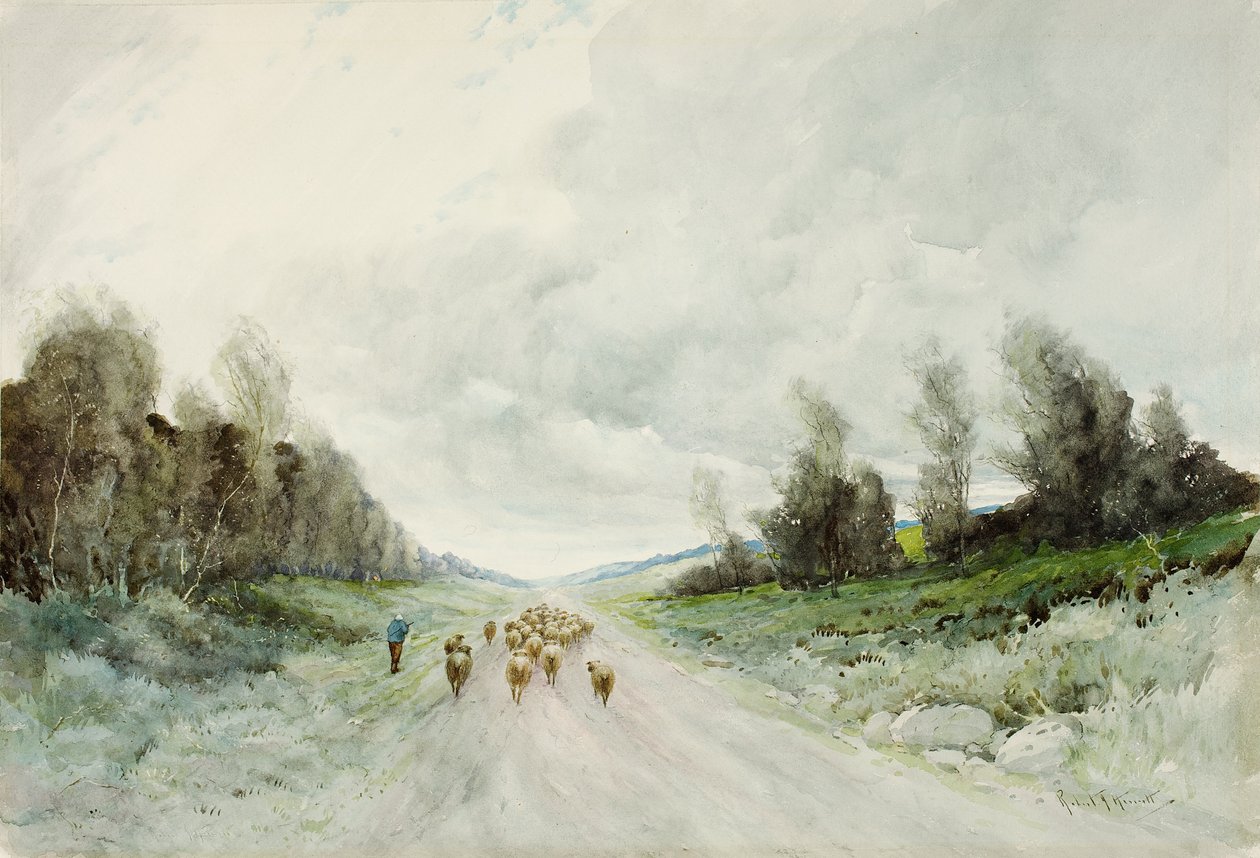 A Northumberland Road (wc på papir) af Robert J. Hewitt