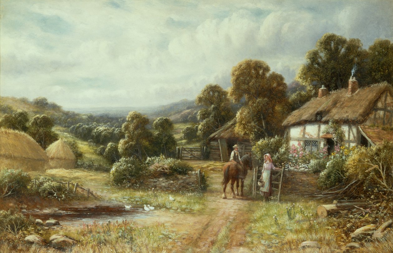 A Surrey Cottage (olie på lærred) af Robert John Hammond