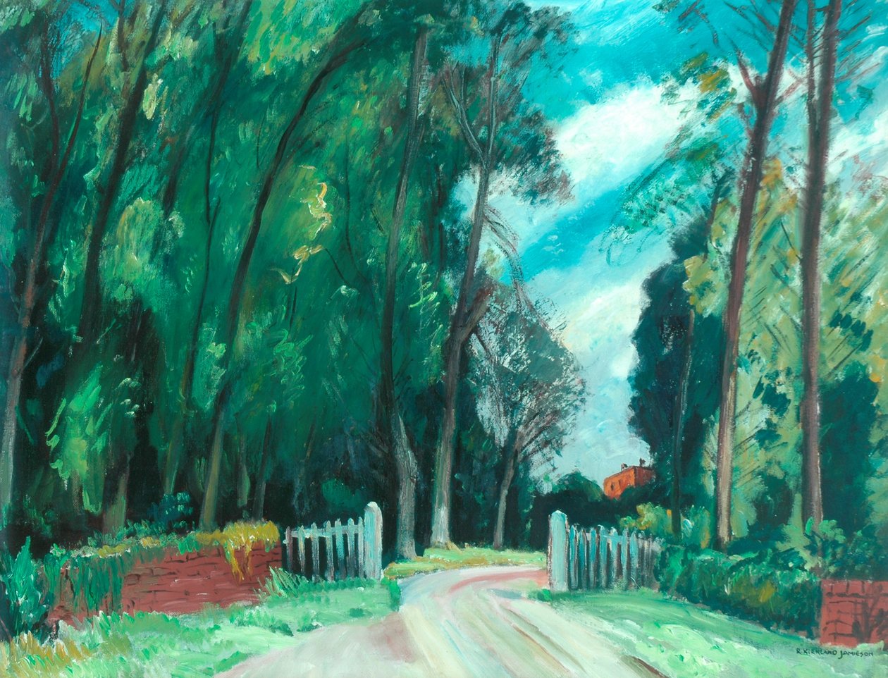 The Gateway to the Manor, ca. 1942-43 (olie om bord) af Robert Kirkland Jamieson