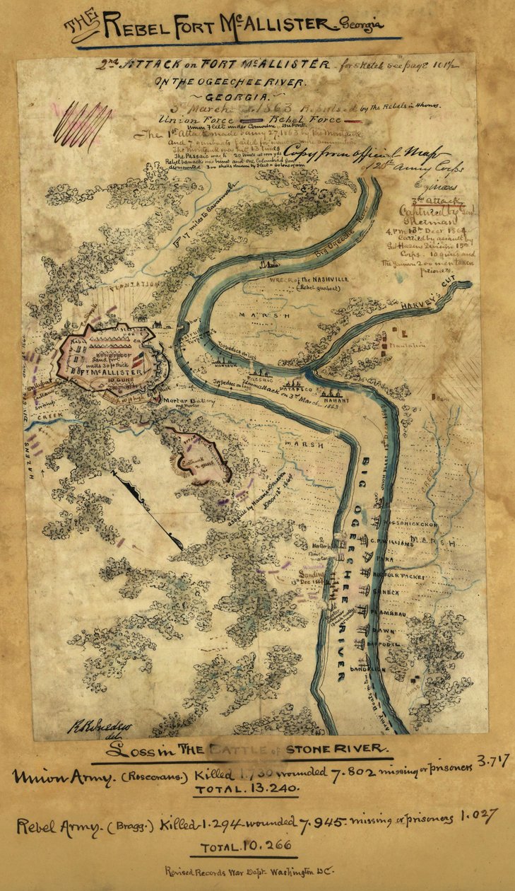 2. angreb på Fort McAllister ved Ogeechee-floden, Georgia LOC gvhs01.vhs00278 af Robert Knox Sneden