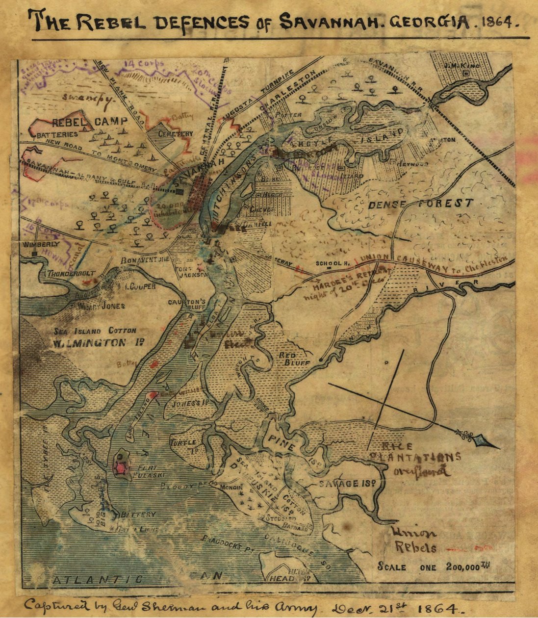 Angreb på Ft. Pulaski Savannah, Georgia, april 1862. LOC gvhs01.vhs00277 af Robert Knox Sneden