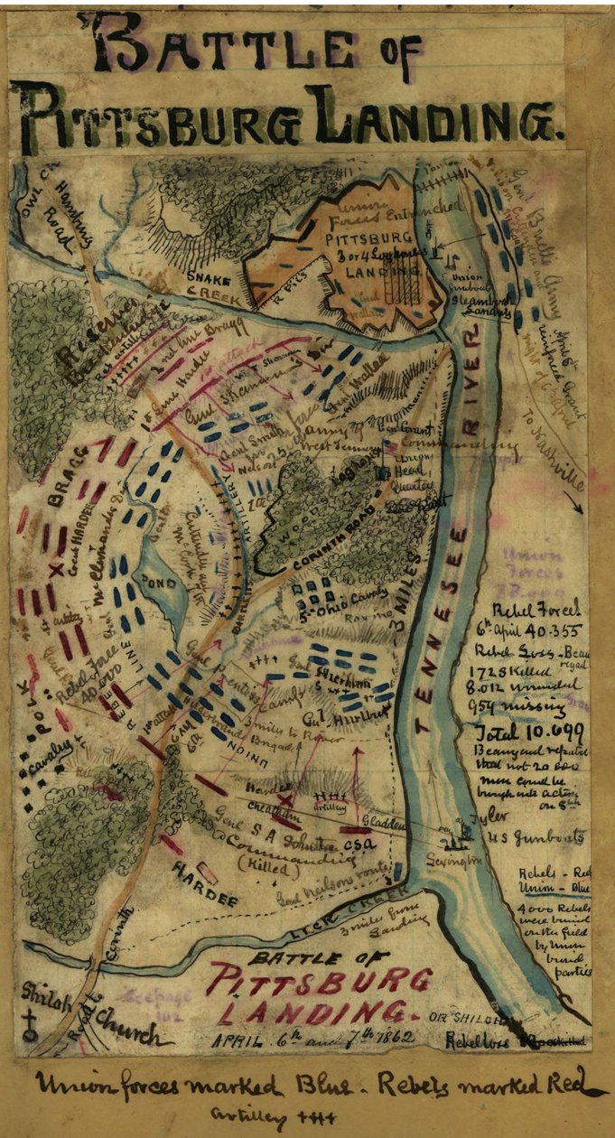 Slaget ved Pittsburg Landing eller Shiloh 6. og 7. april 1862. LOC gvhs01.vhs00314 af Robert Knox Sneden