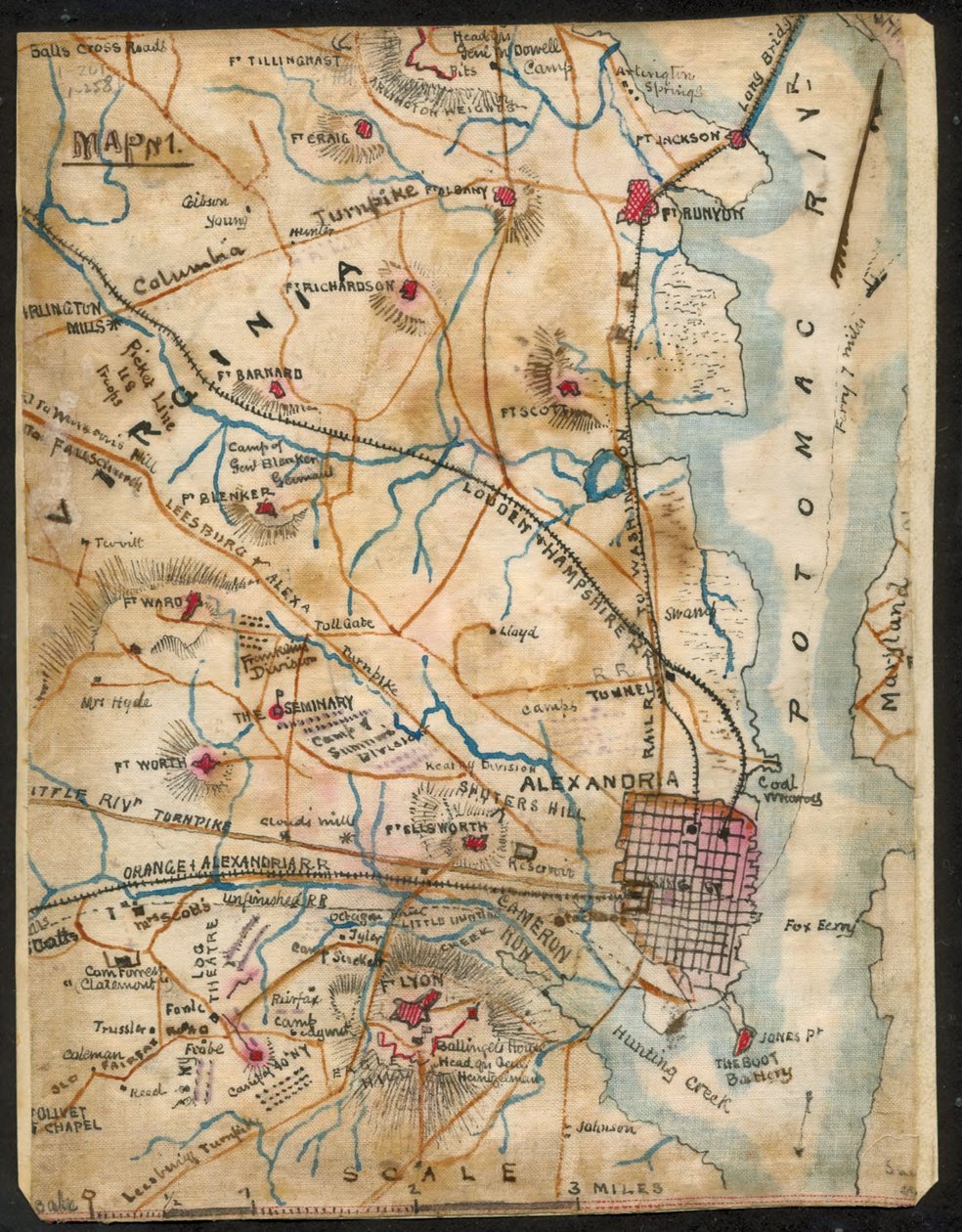 Kort over Alexandria, Virginia LOC gvhs01.vhs00032 af Robert Knox Sneden