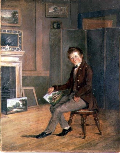 Portræt af Joseph Stannard (1797-1830) som en ungdom (olie på papir på lærred) af Robert Ladbrooke