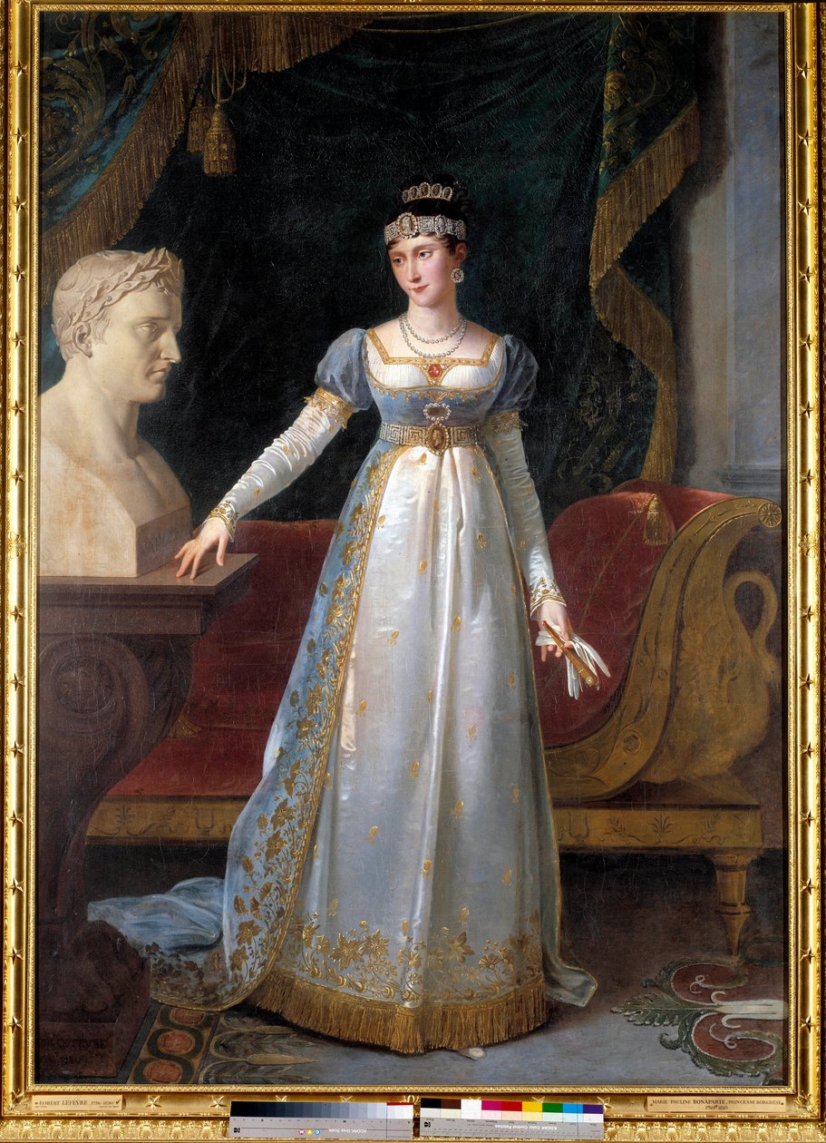 Portræt en pied af Marie-Paulette dit Pauline Bonaparte, prinsesse Borghese (1780-1825), hertuginde af Guastalla Maleri af Robert Lefebvre (1755-1830) af Robert Lefebvre