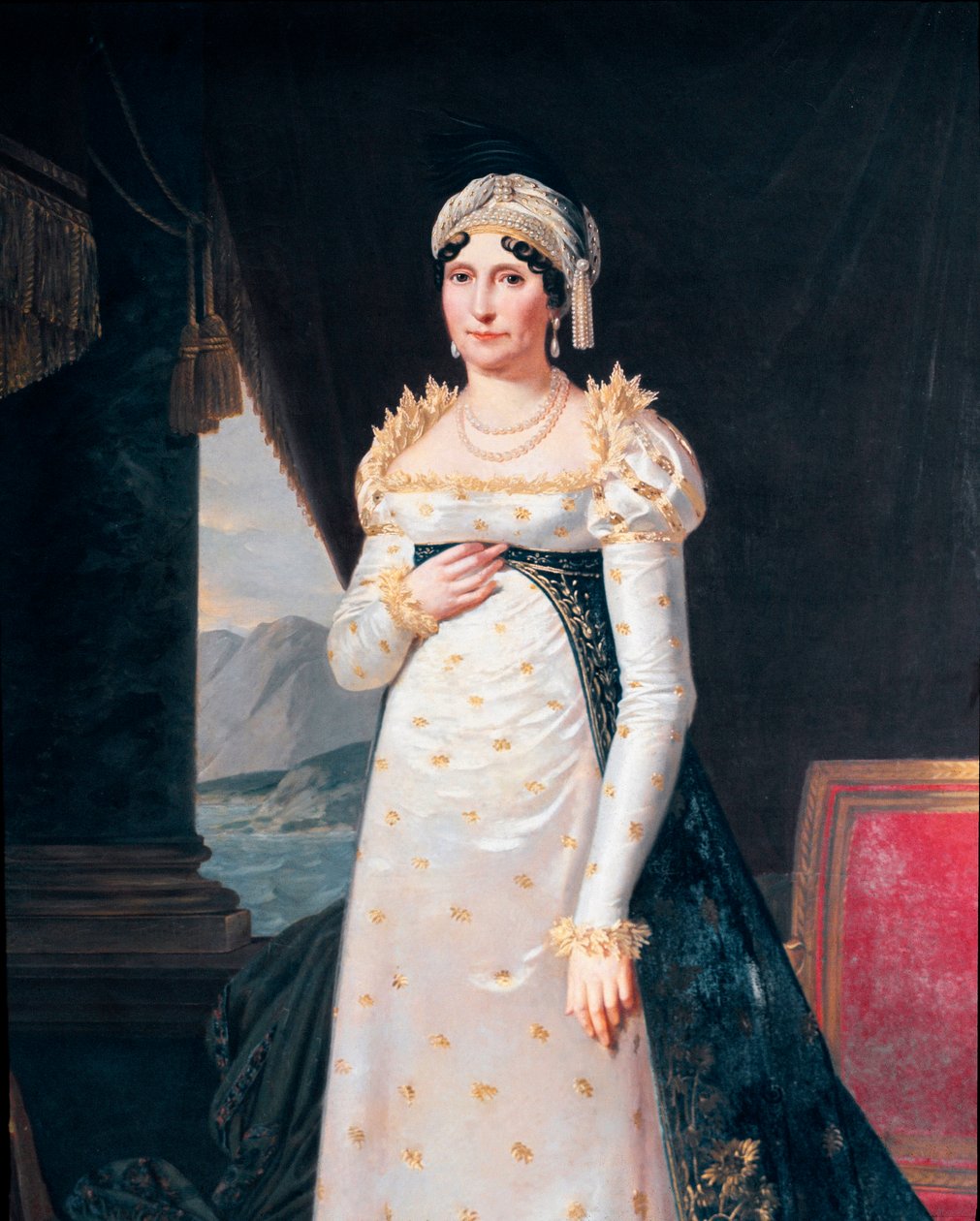 Portræt af Laetitia Bonaparte (Letizia Maria Ramolino) (1750-1836), mor til Napoleon Bonaparte Detail. Maleri af Robert Lefevre (1755-1830) Museo Napoleonico, Rom af Robert Lefevre