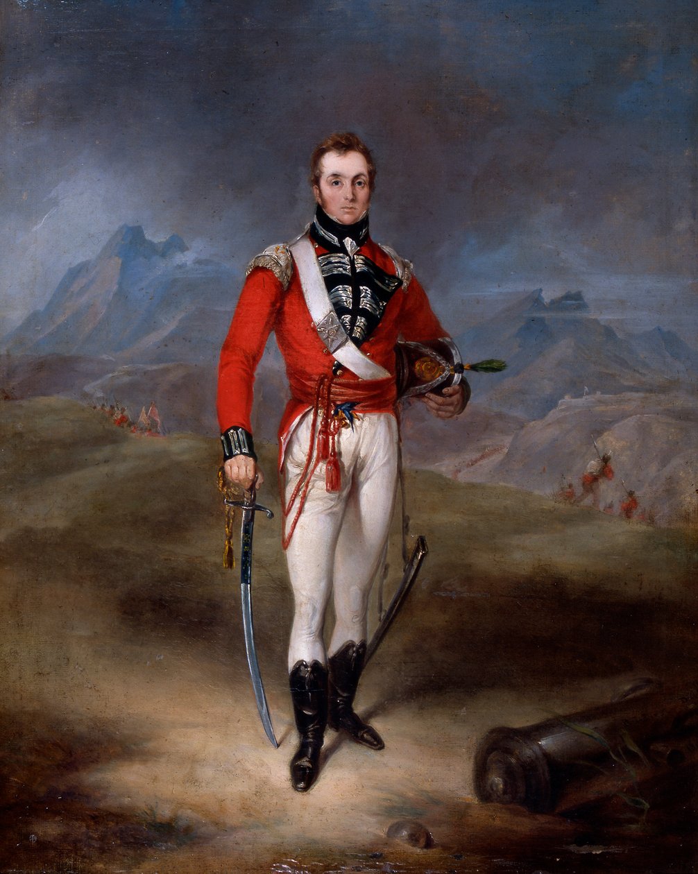 Portræt af major Lambert Brabazon Urmston, iført uniformen fra det 45. regiment af Robert Lucas West
