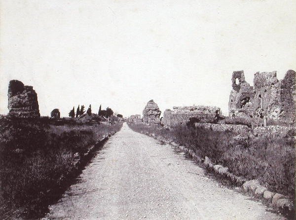 Udsigt over Via Appia Antica (s/h foto) af Robert MacPherson