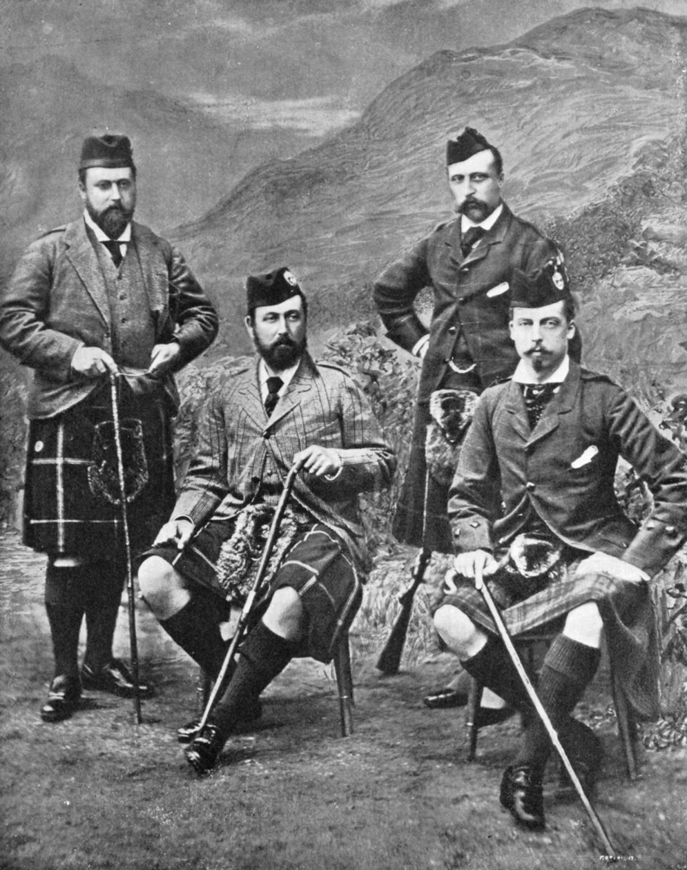 Dronning Victorias fire sønner i Abergeldie, 1881. af Robert Milne