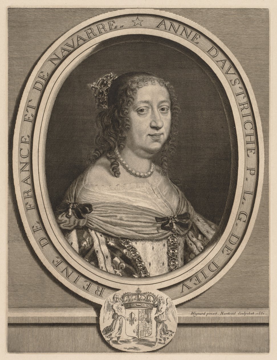 Anne af Østrig, dronning af Frankrig, 1660. af Robert Nanteuil