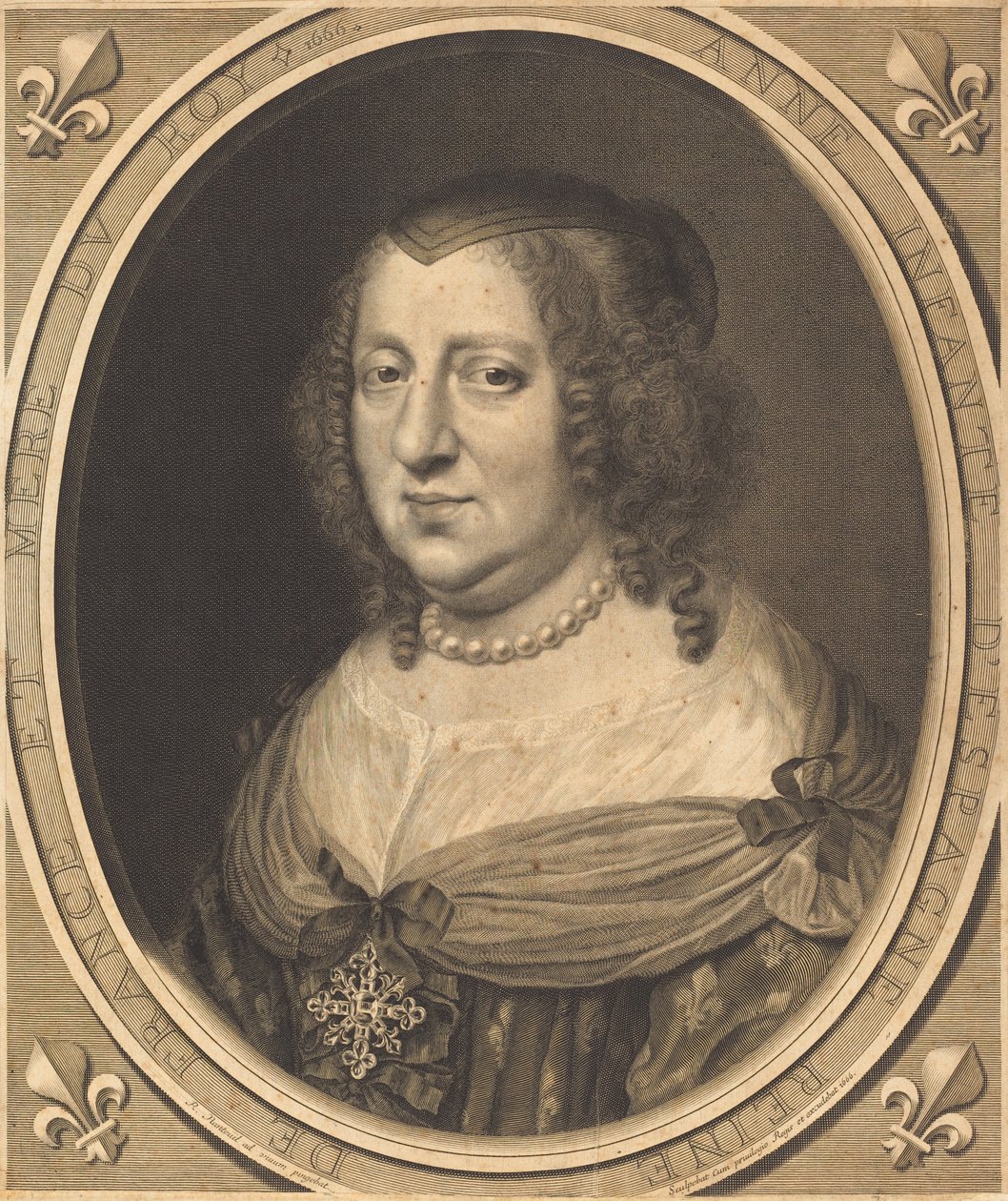 Anne af Østrig, dronning af Frankrig og Navarra af Robert Nanteuil