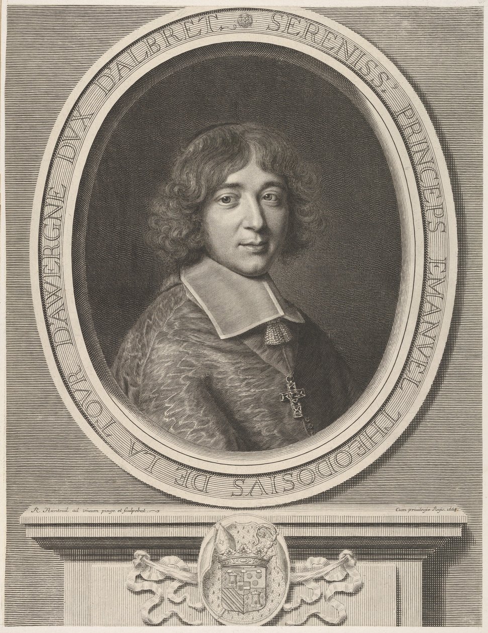 Emmanuel-Théodose de La Tour dAuvergne, Kardinal af Bouillon, 1668. af Robert Nanteuil