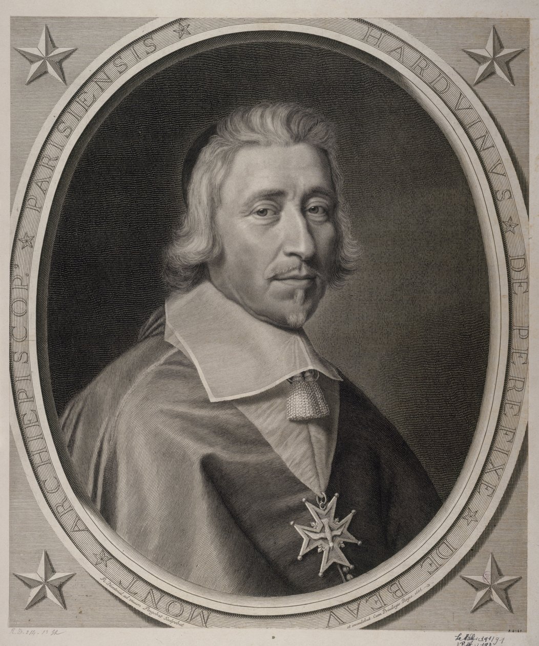 Hardouin de Péréfixe de Beaumont, ærkebiskop af Paris. 1665. af Robert Nanteuil