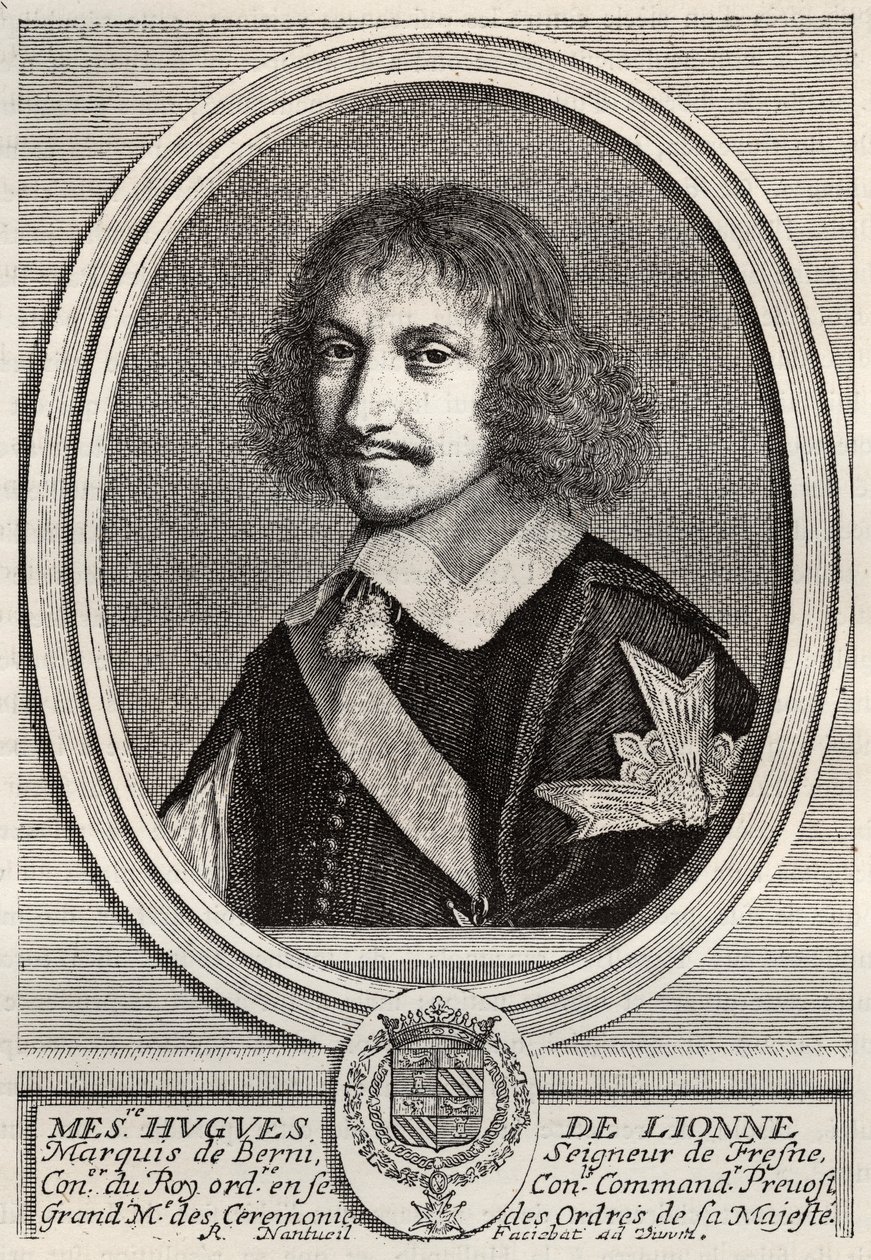 Hugues de Lionne (1611 - 1671), Marquis de Fresnes, Lord of Berny, var en diplomat og statsminister under Ludvig XIV. Gravering af Robert Nanteuil. Privat samling. af Robert Nanteuil