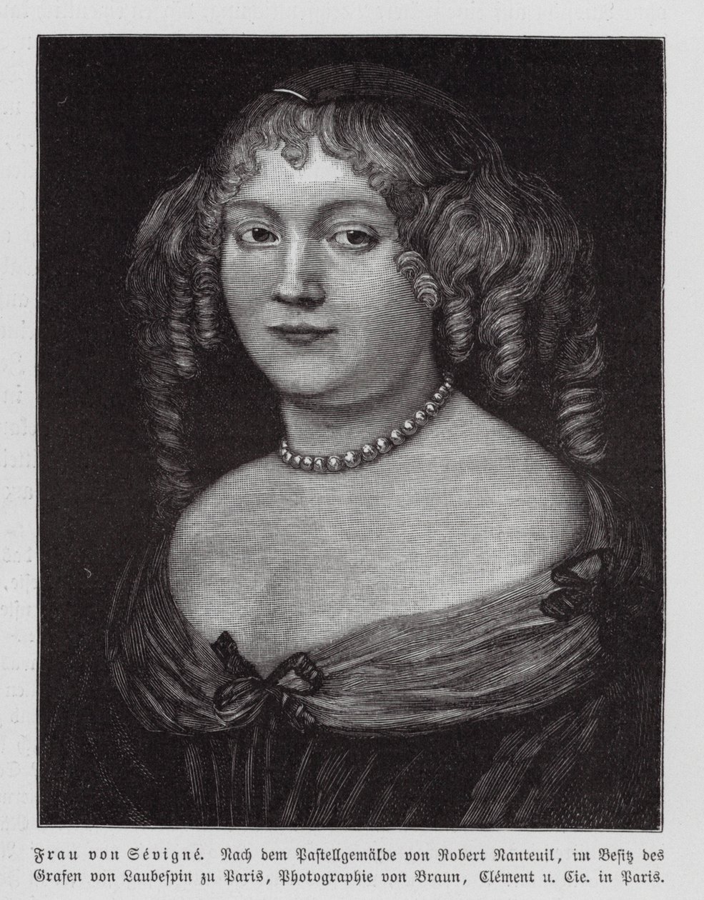Madame de Sevigne, fransk forfatter (kobberstik) af Robert Nanteuil