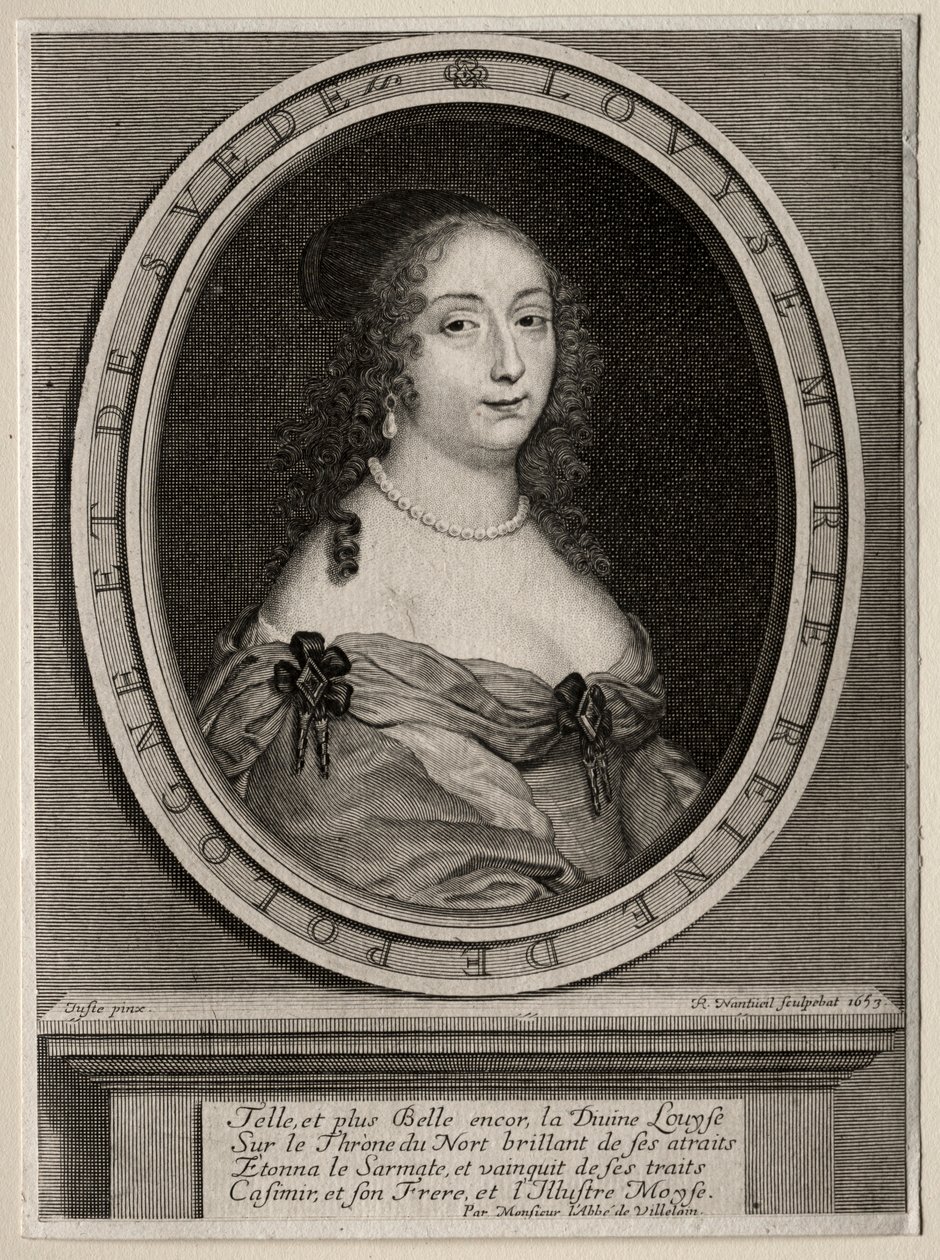 Marie Louise de Gonzague, dronning af Polen, 1653. af Robert Nanteuil