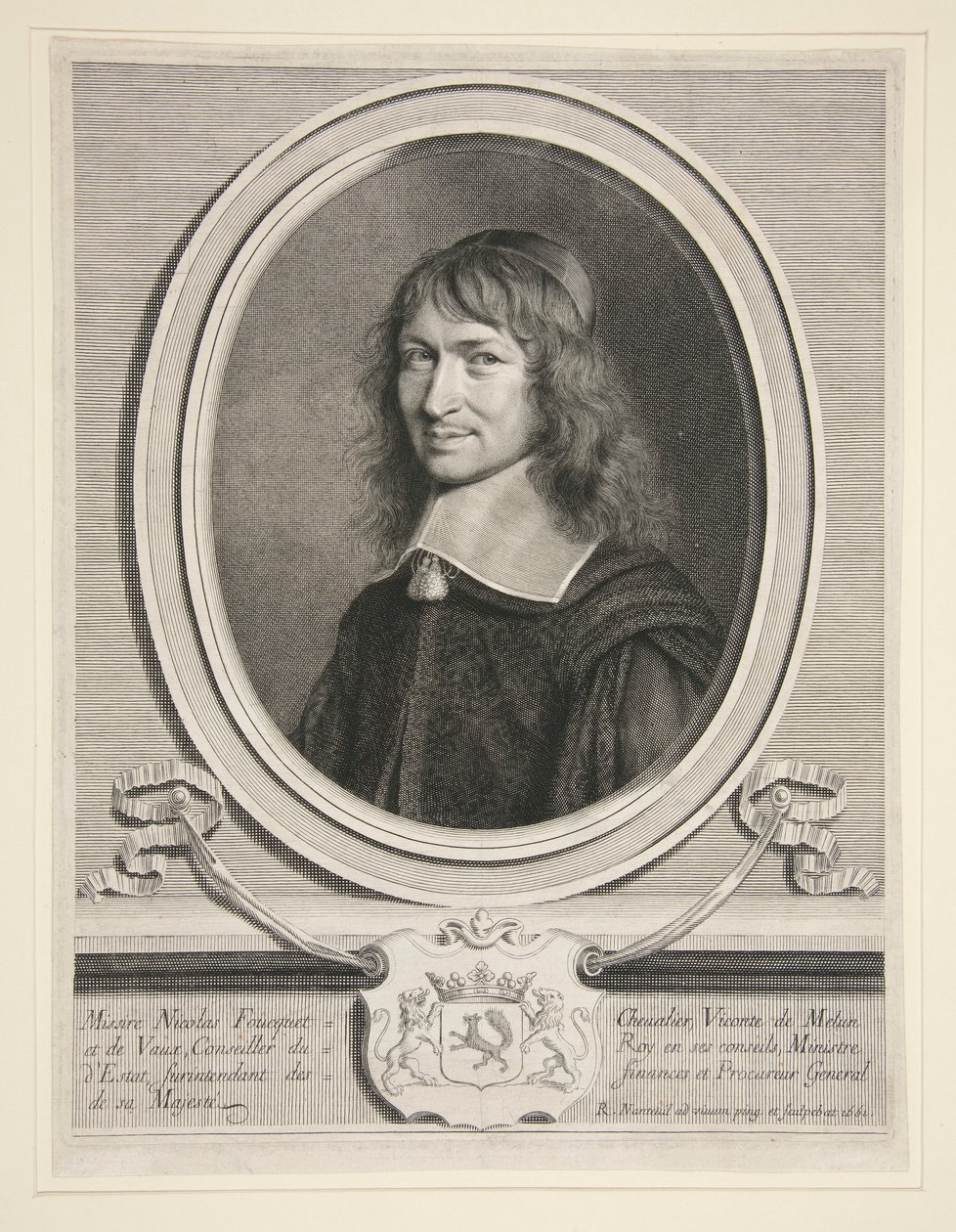 Nicholas Fouquet (Foucquet), greve af Melun og af Vaux af Robert Nanteuil