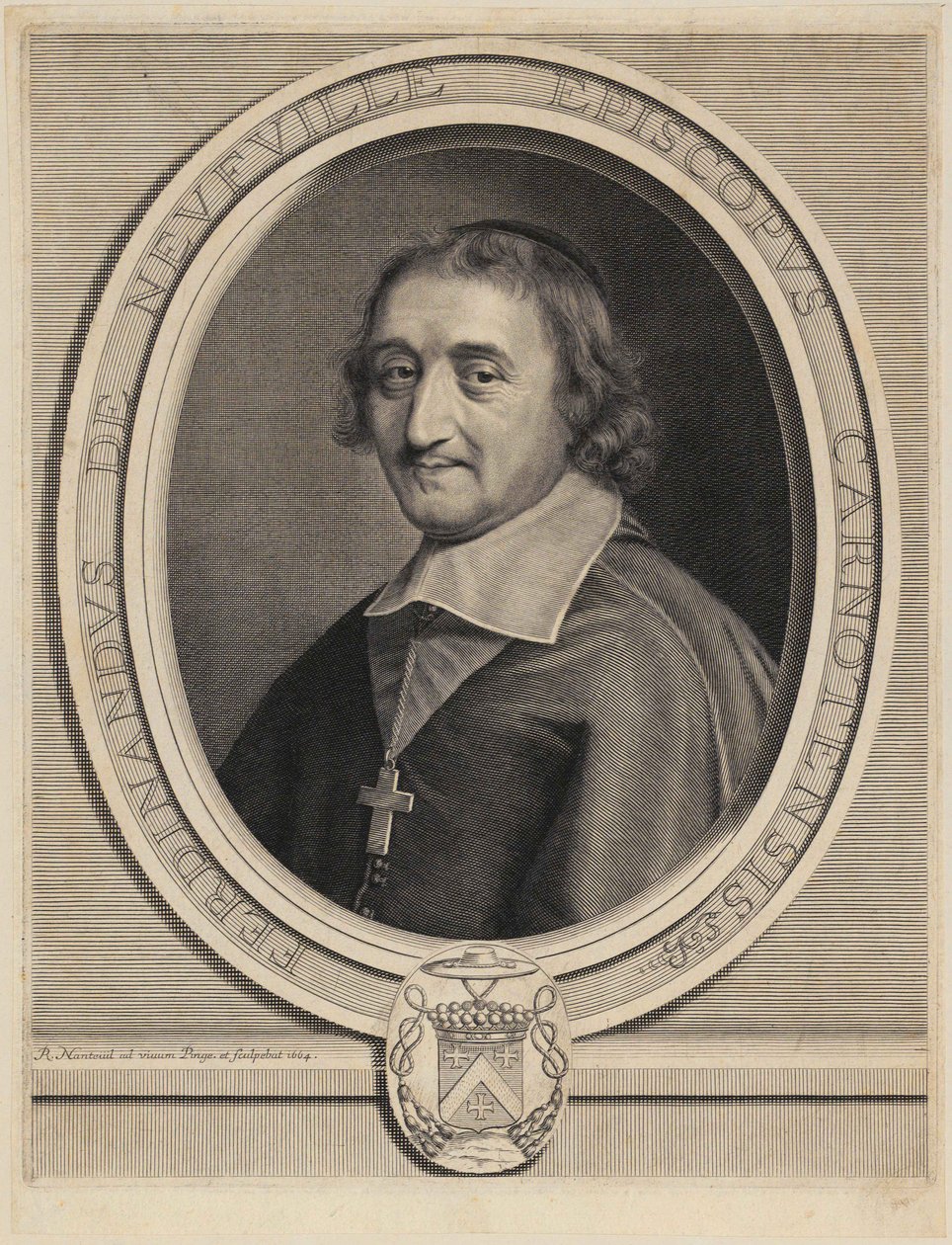 Portræt af Ferdinand de Neufville de Villeroy af Robert Nanteuil