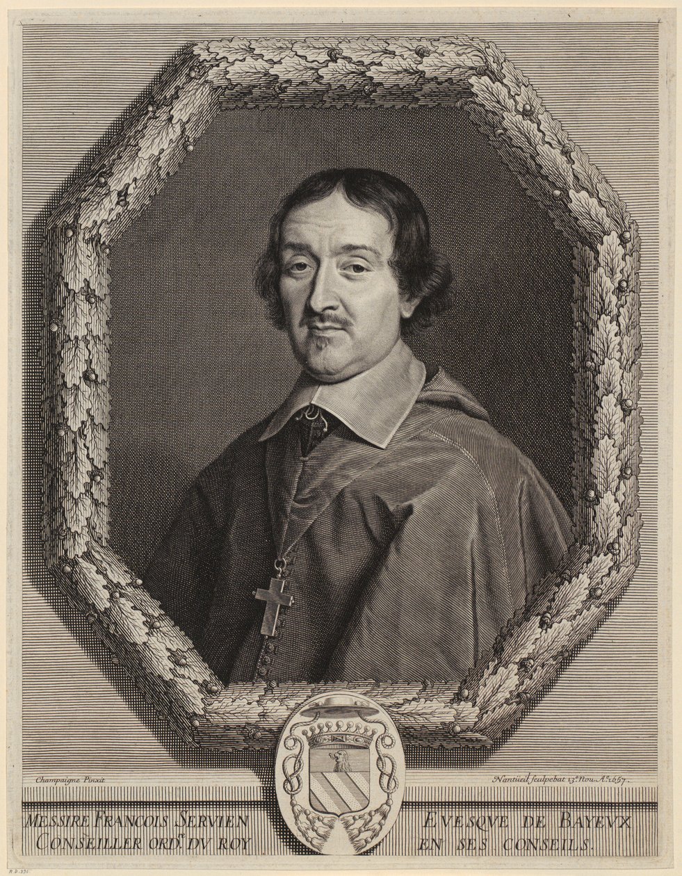 Portræt af François Servien af Robert Nanteuil