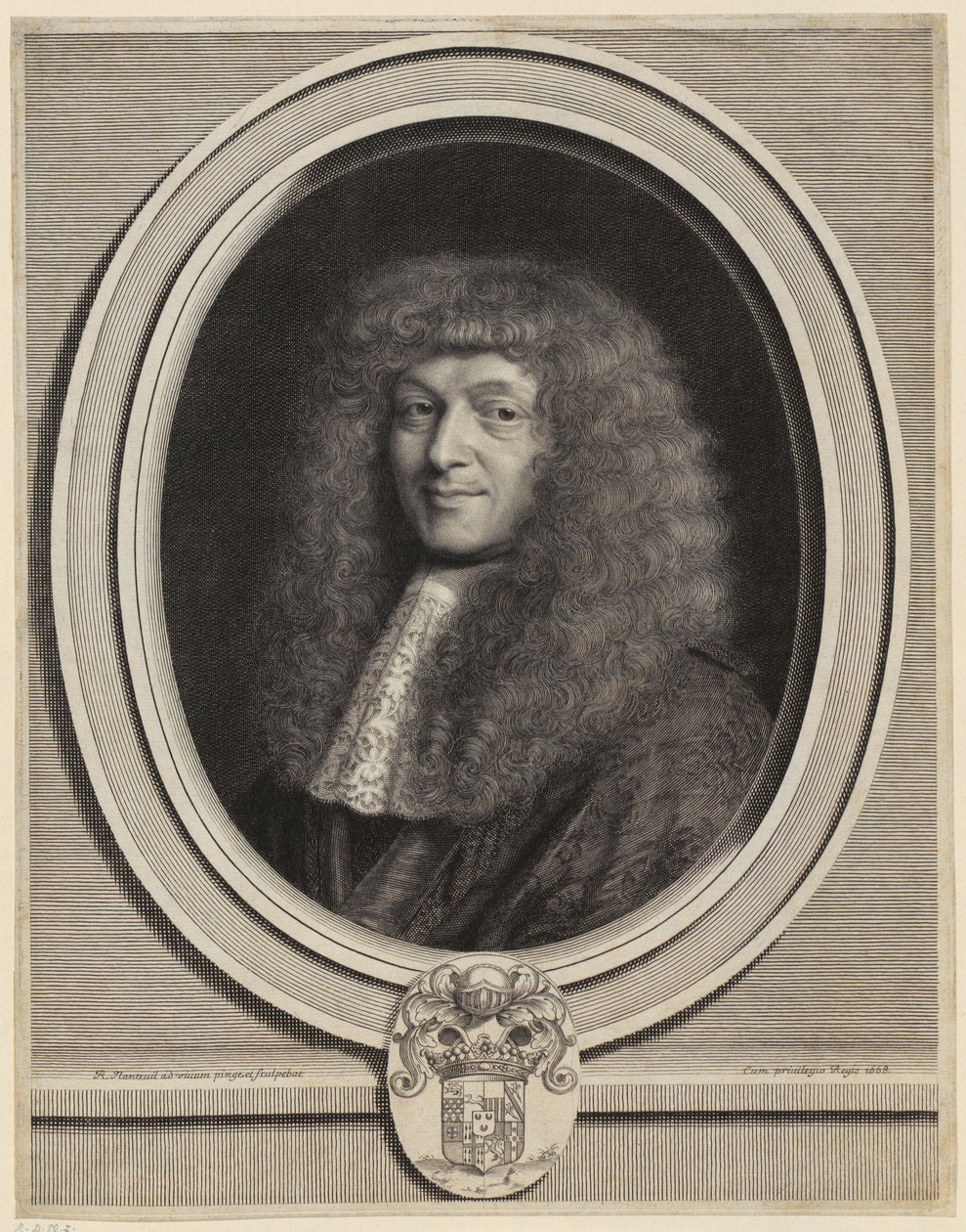 Portræt af Honoré Courtin af Robert Nanteuil