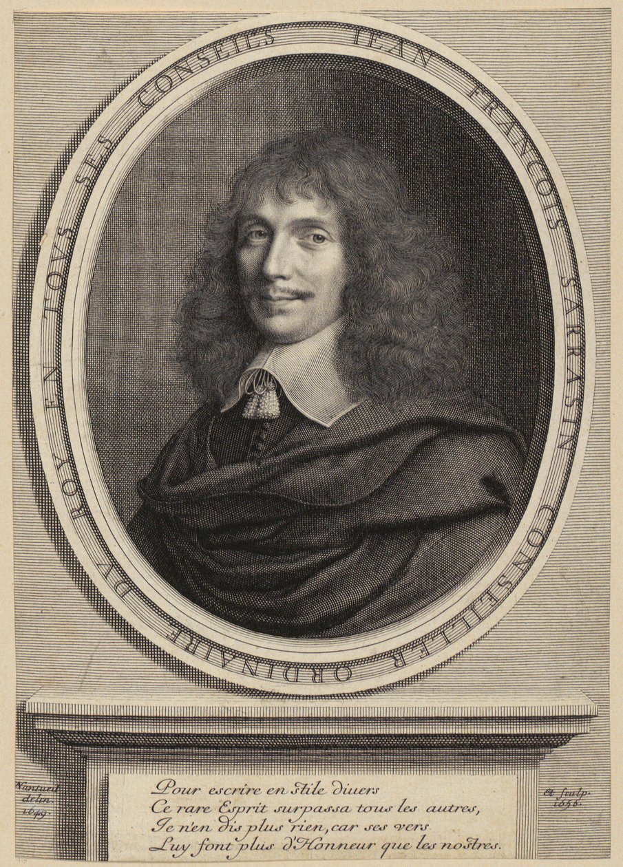 Portræt af Jean-François Sarrazin [Sarrasin] af Robert Nanteuil