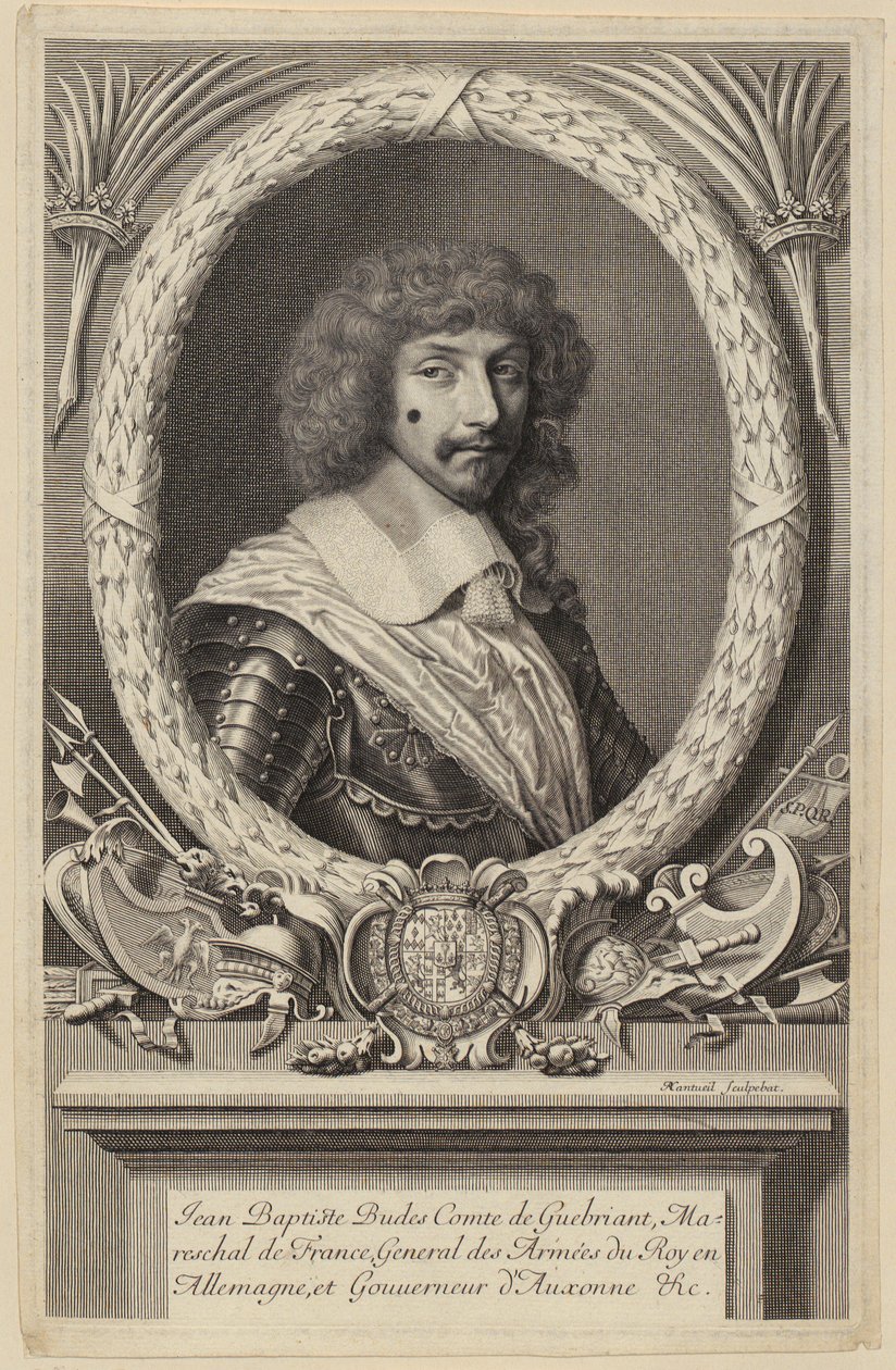 Portræt af Jean Baptiste Budes de Guébriant, fransk marskal af Robert Nanteuil