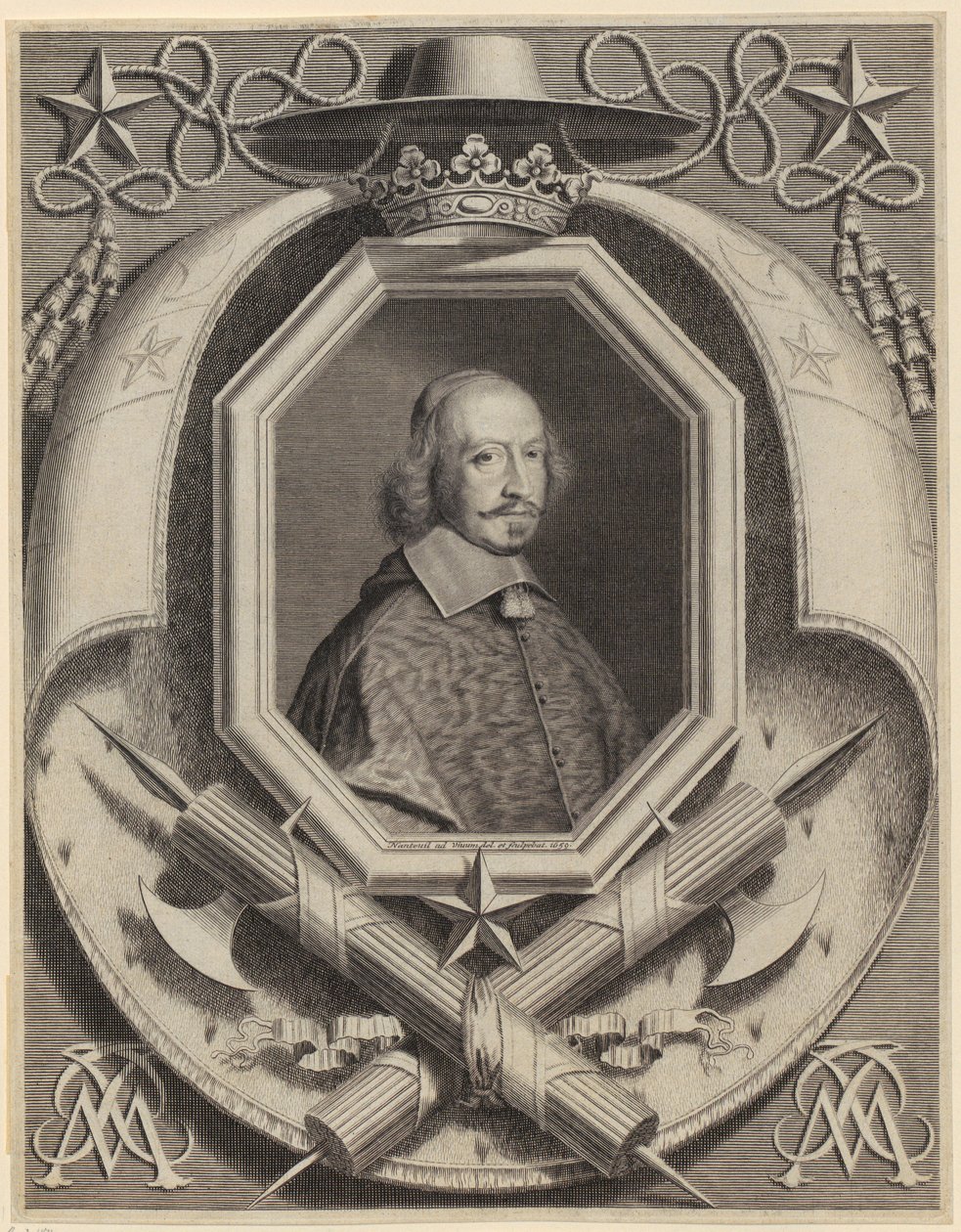 Portræt af kardinal Jules Mazarin af Robert Nanteuil