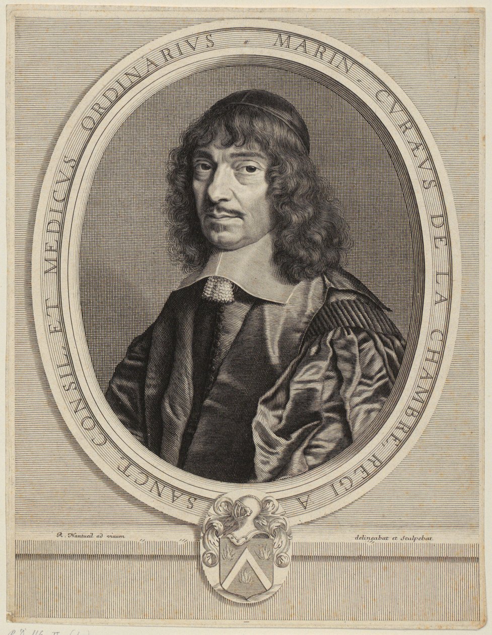 Portræt af Marin Cureau de La Chambre af Robert Nanteuil