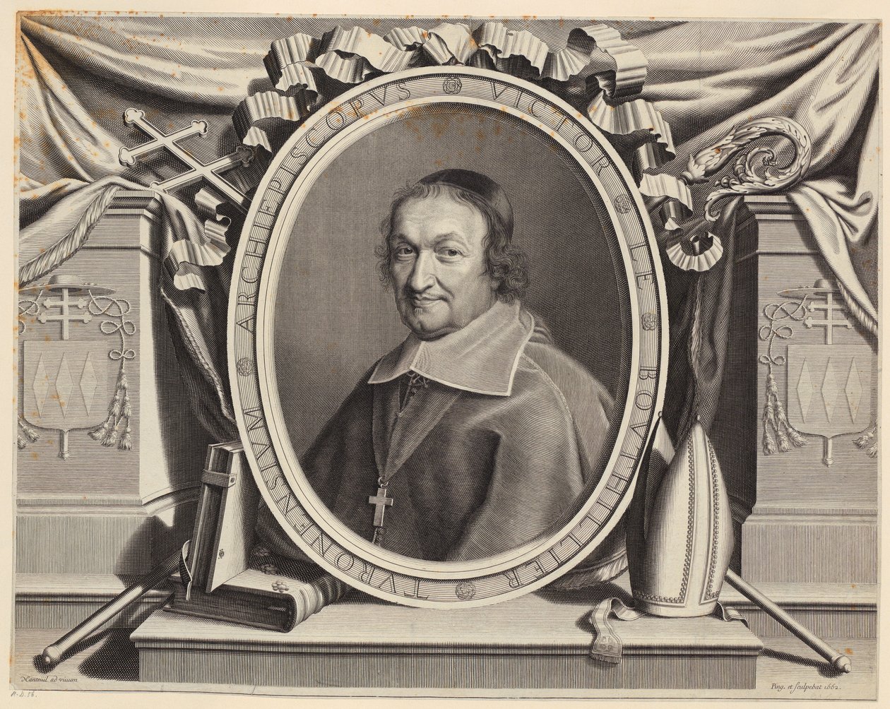 Portræt af Victor Bouthillier af Robert Nanteuil