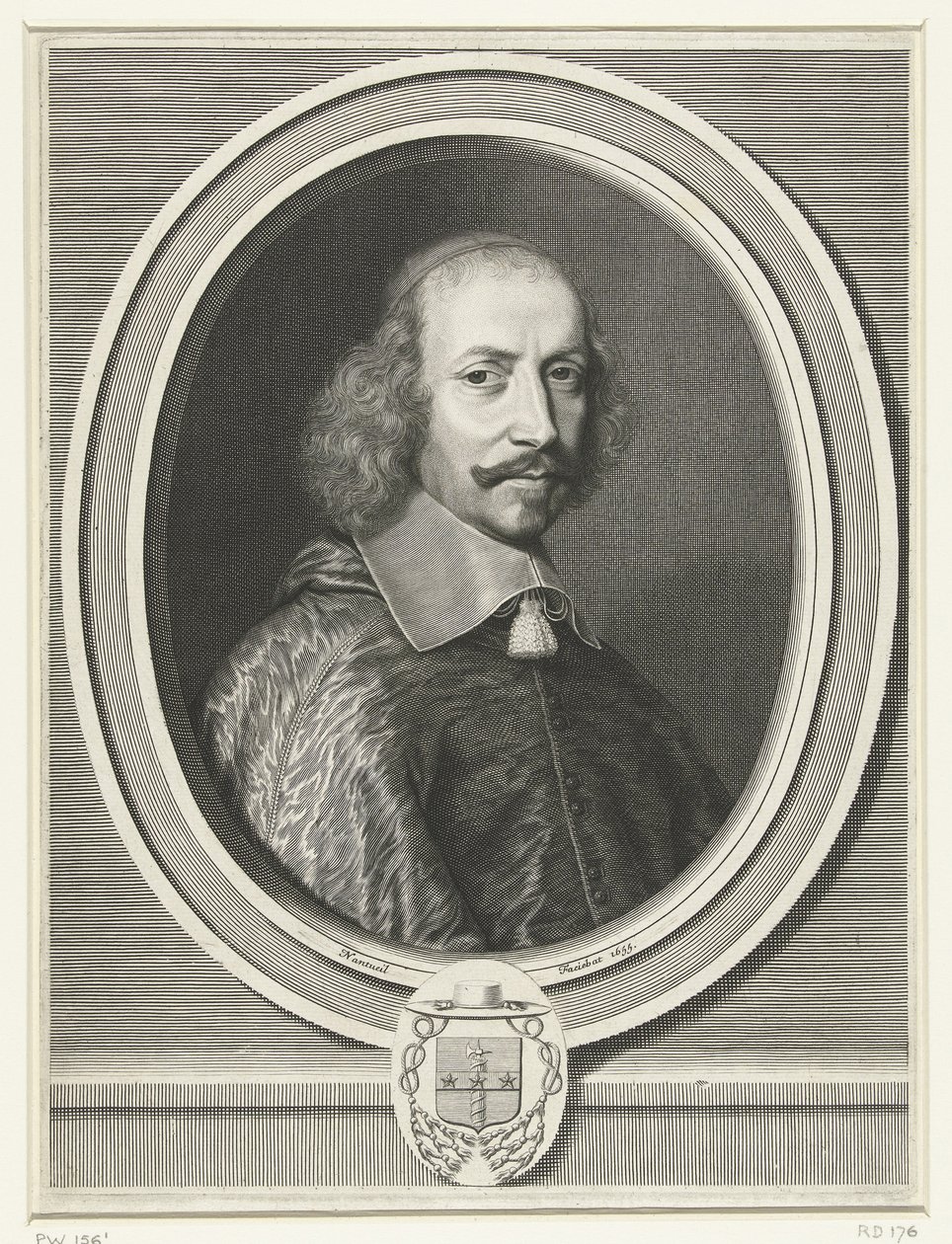 Portræt af kardinal Mazarin, 1655 af Robert Nanteuil