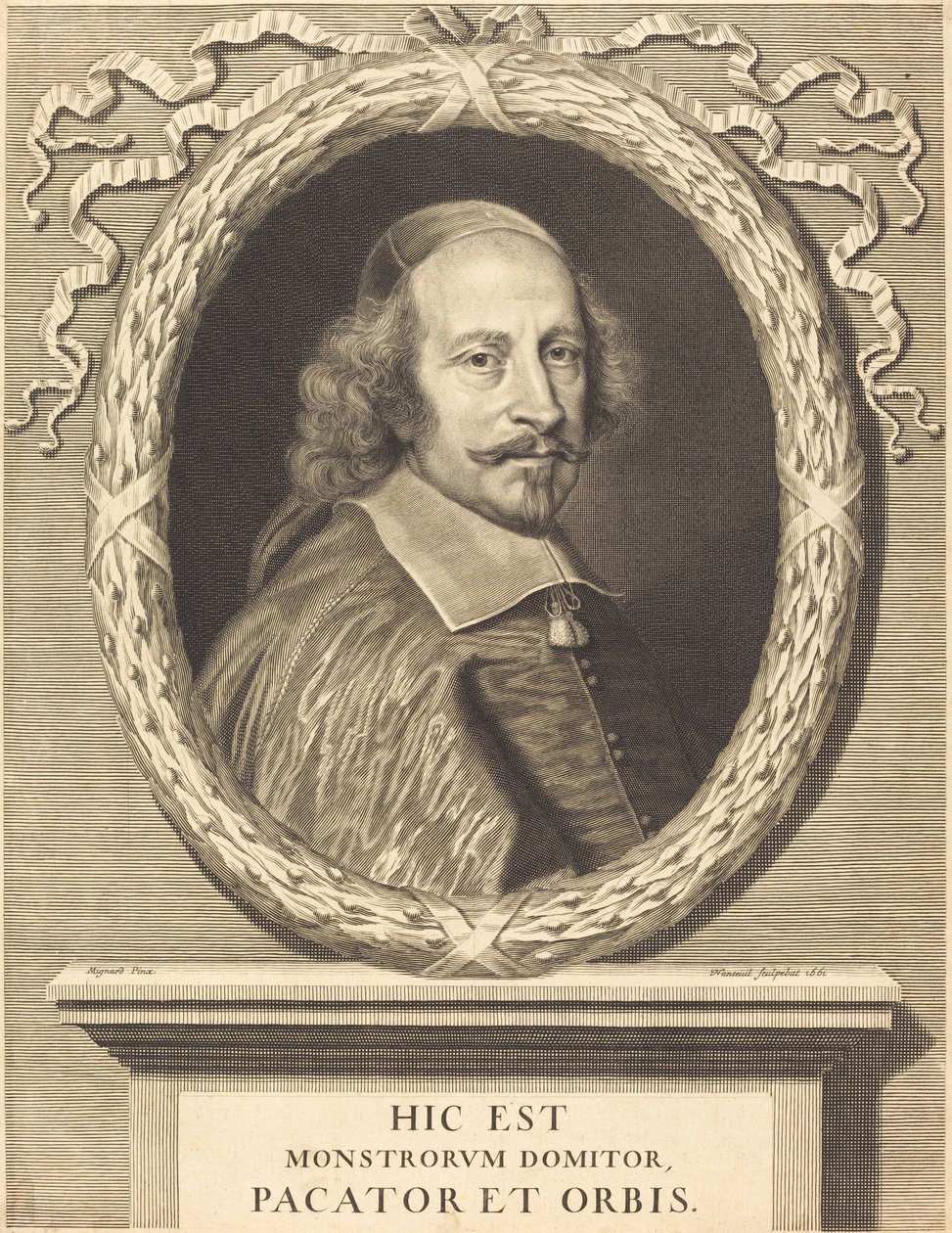 Kardinal Jules Mazarin af Robert Nanteuil after Pierre Mignard I