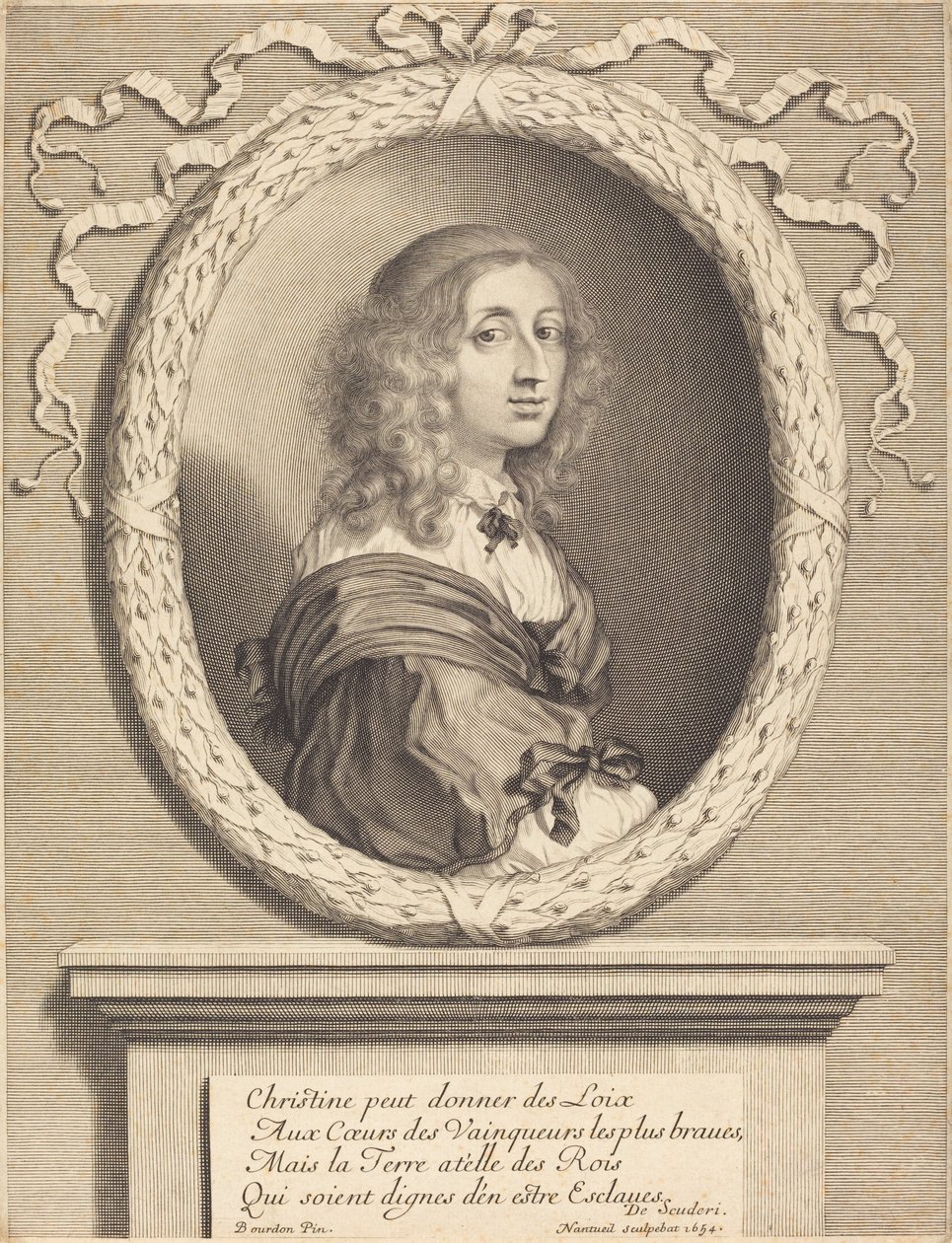 Christina, dronning af Sverige af Robert Nanteuil after Sébastien Bourdon