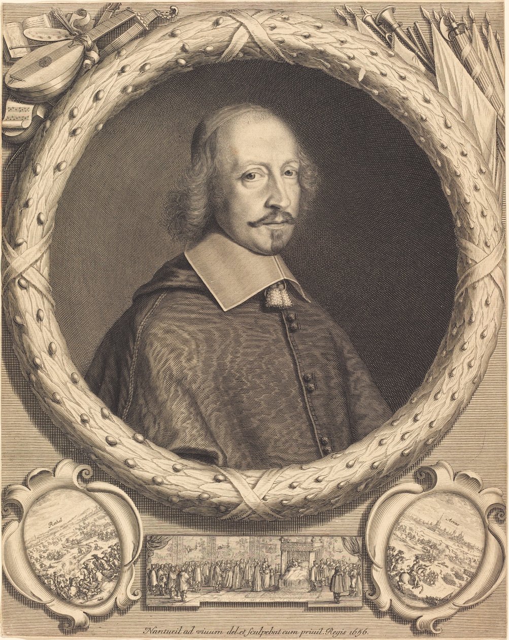 Kardinal Jules Mazarin af Robert Nanteuil and Israël Silvestre