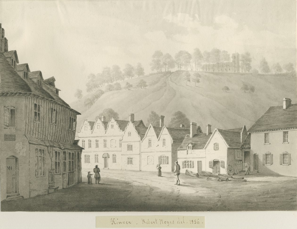 Kinver Town: sepia drawing, 1836dani af Robert Noyes
