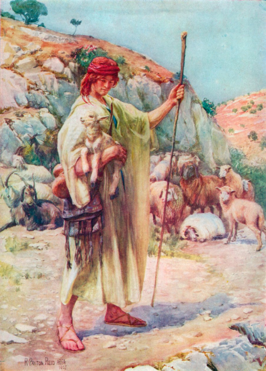 Hyrden David (farvelitografi) af Robert Payton Reid