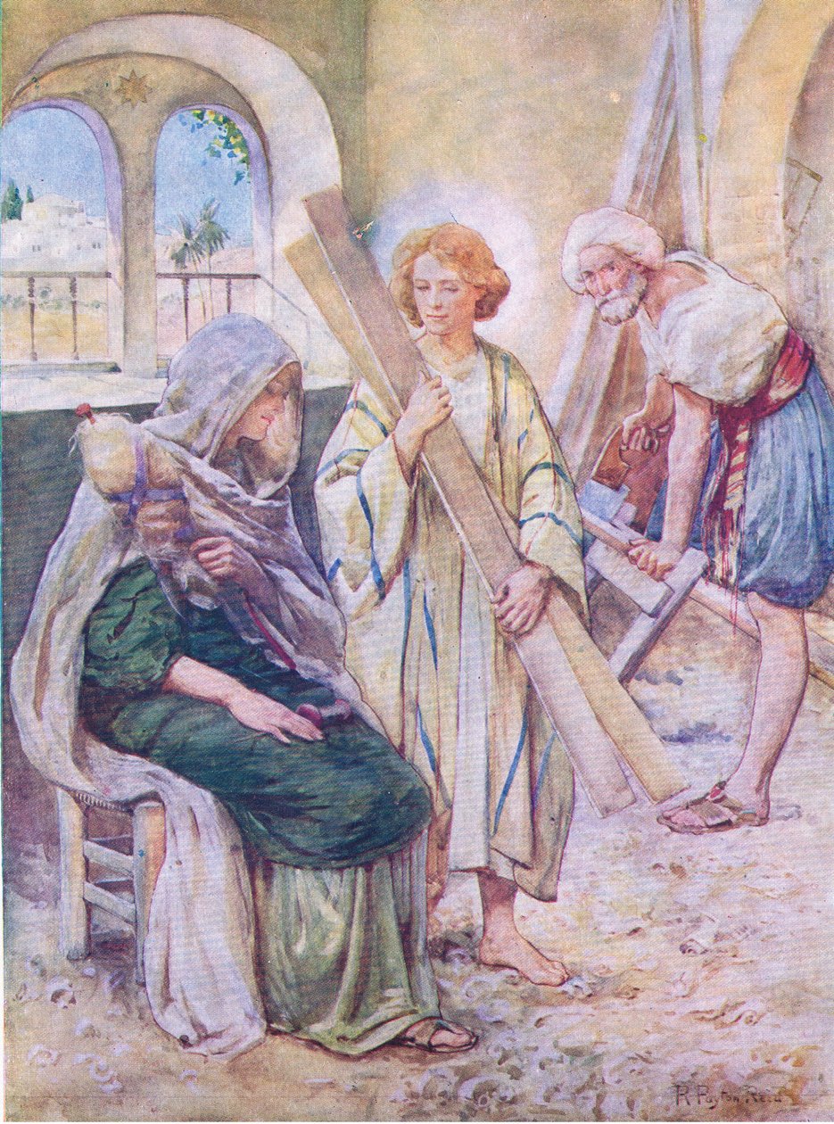 The boyhood of Jesus, fra Bibelens billedbog udgivet af Thomas Nelson, ca. 1950 af Robert Payton Reid