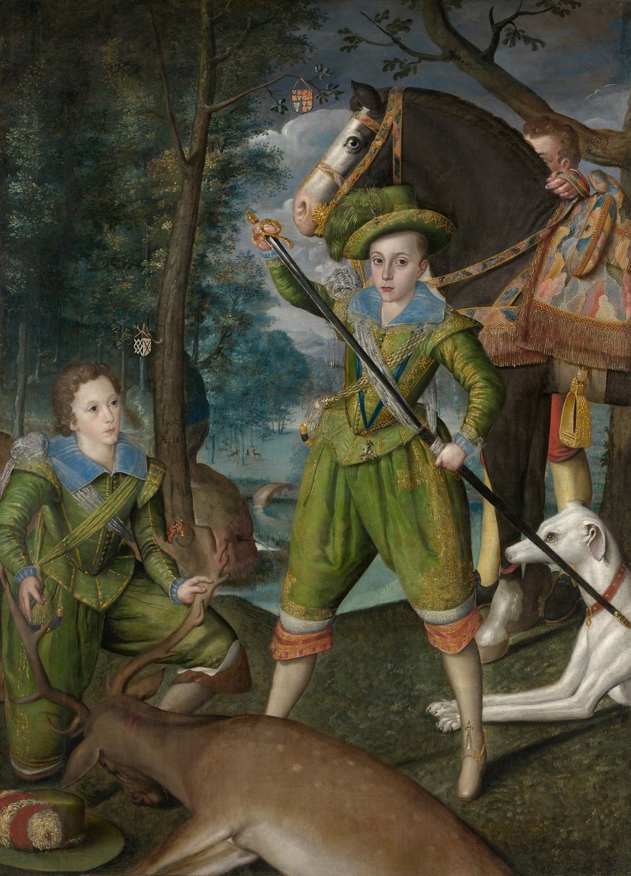 Henry Frederick 1594-1612, Prince of Wales, med Sir John Harington 1592-1614..., 1603. af Robert Peake I