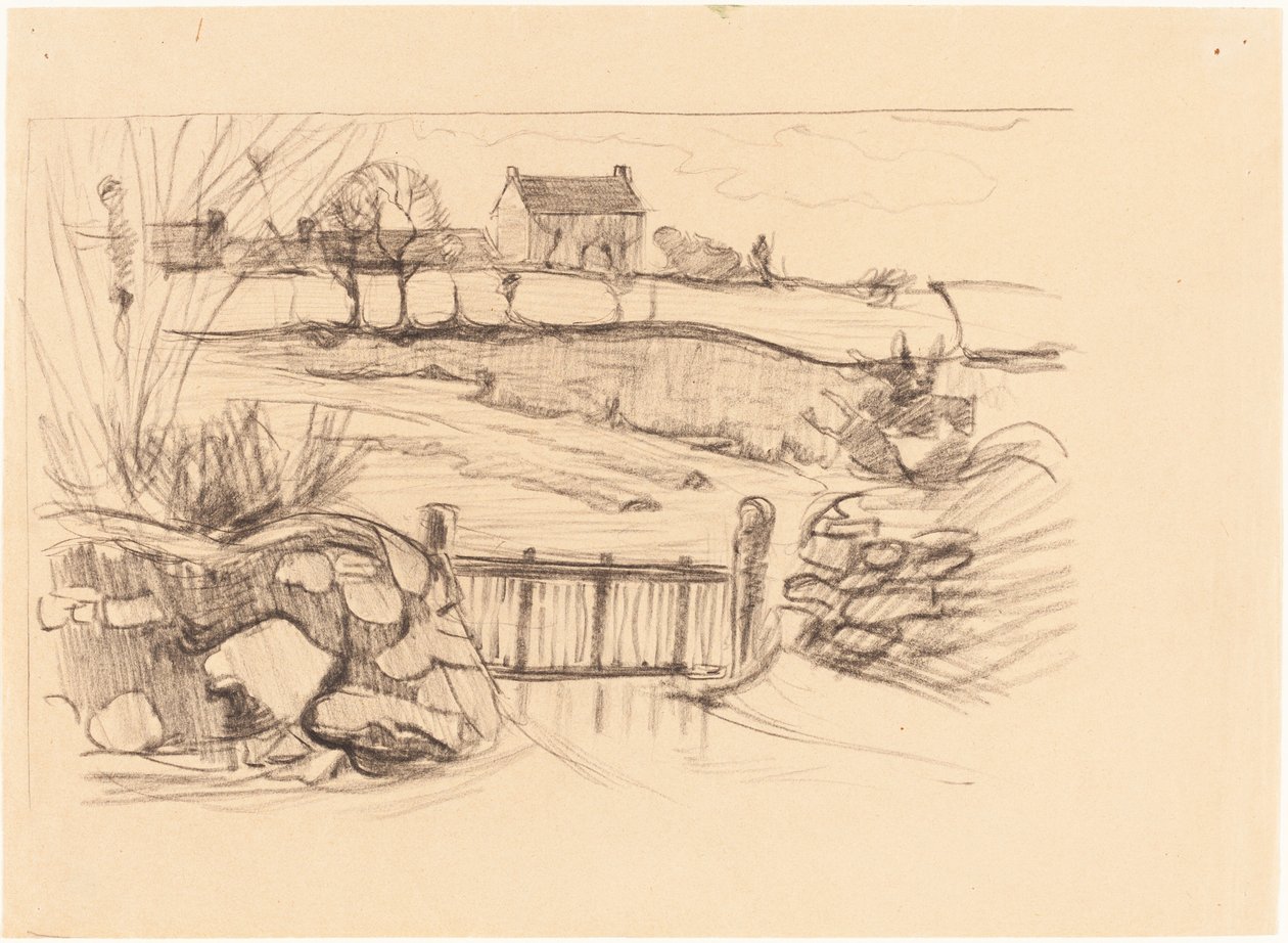 Porten til bondegården, Pont-Aven af Robert Polhill Bevan