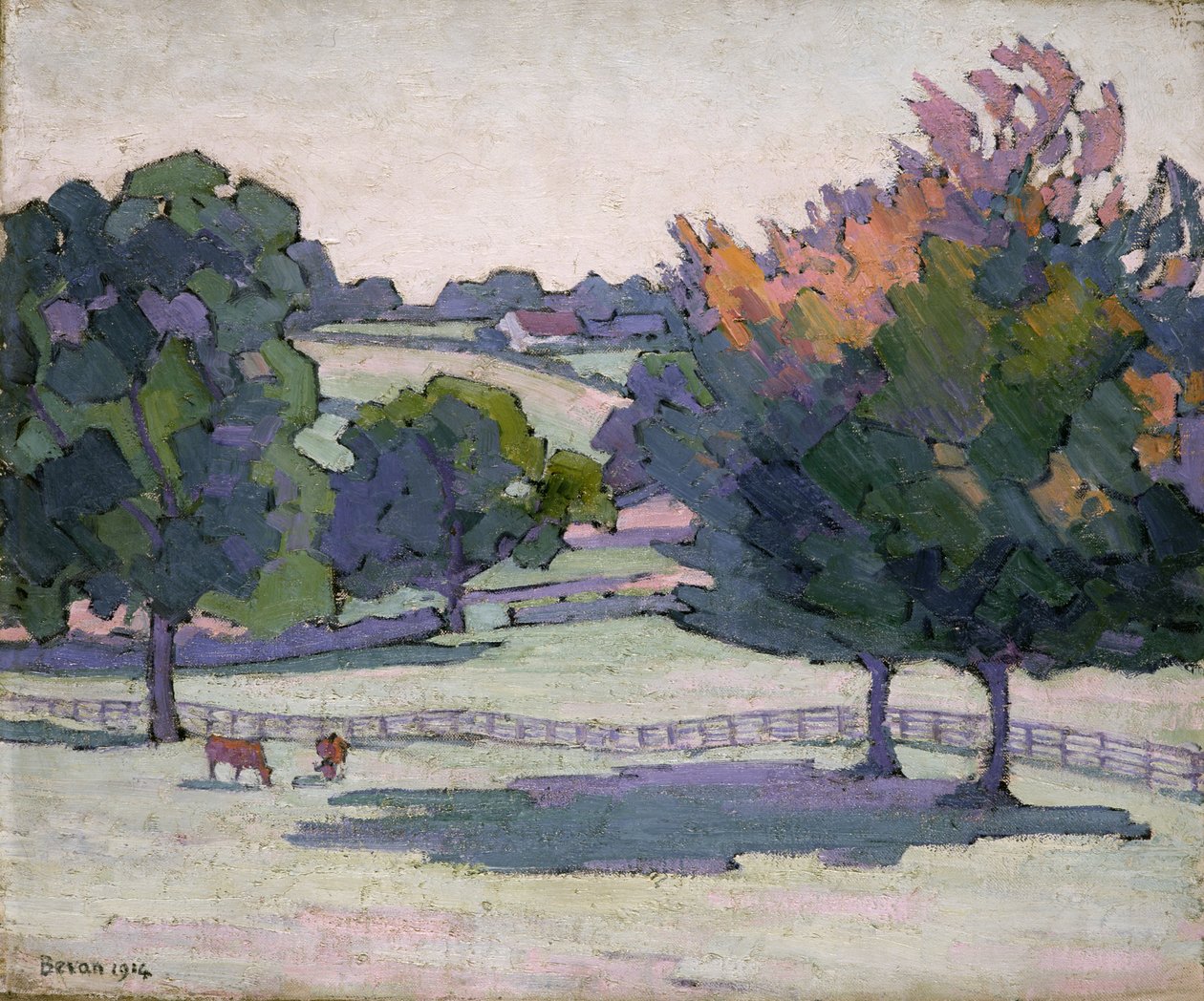 Ahorntræer ved Cuckfield, Sussex af Robert Polhill Bevan