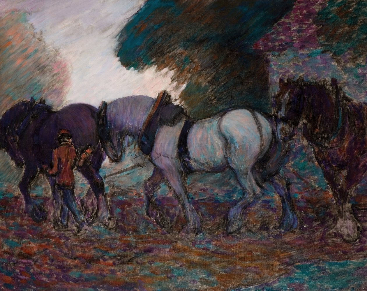Pløjeholdet, Dawn, 1906. af Robert Polhill Bevan